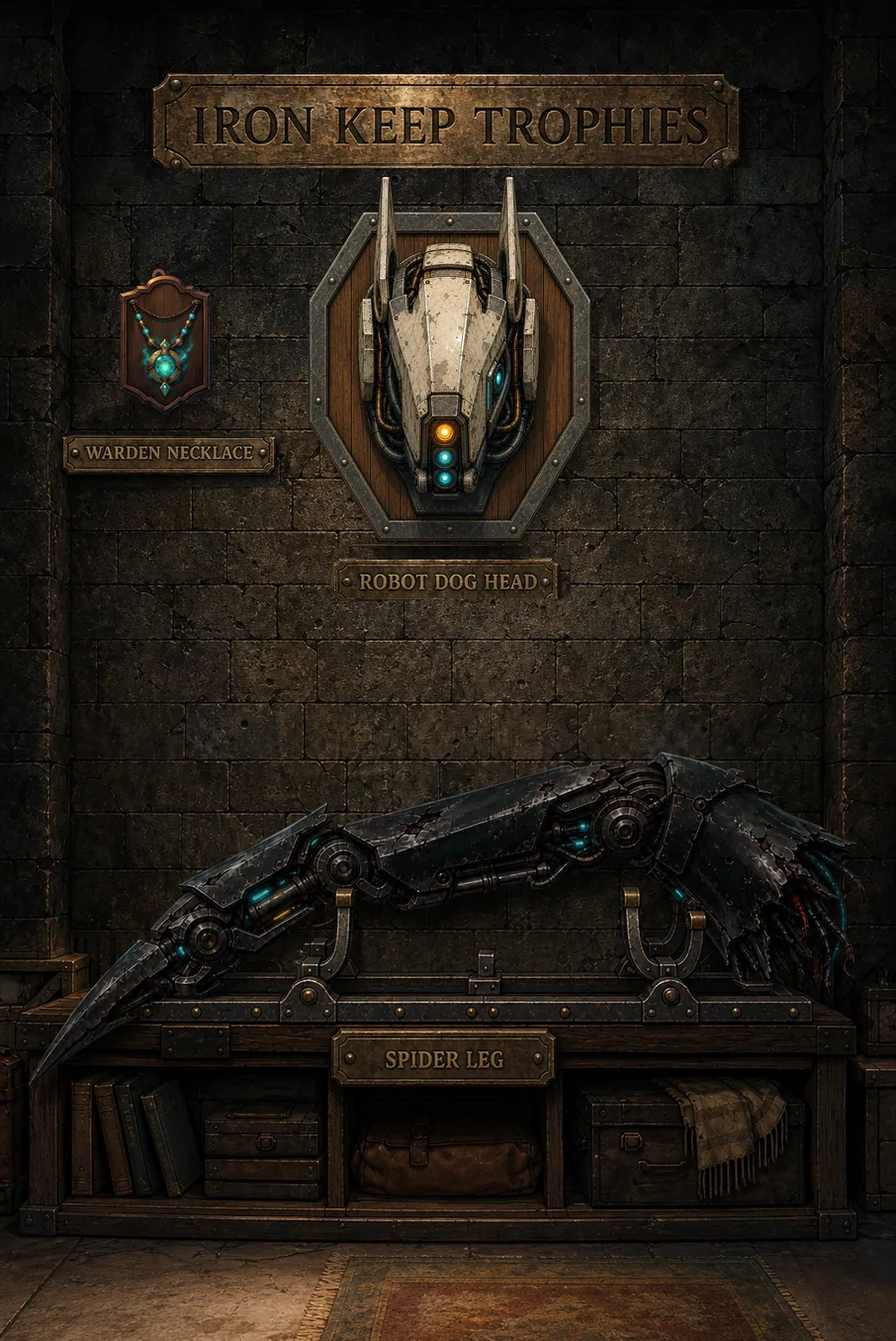 Spider leg trophy wall sheet